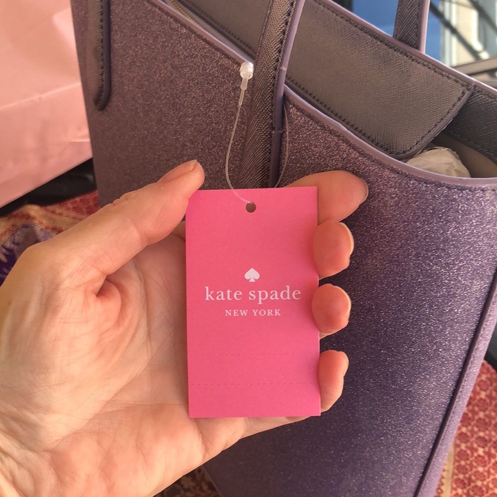 🎊🎉HOST PICK🎉🎊 NWT Stunning Glittery Kate Spade ♠️ Lilac Frost Purse 👛 - Picture 7 of 17